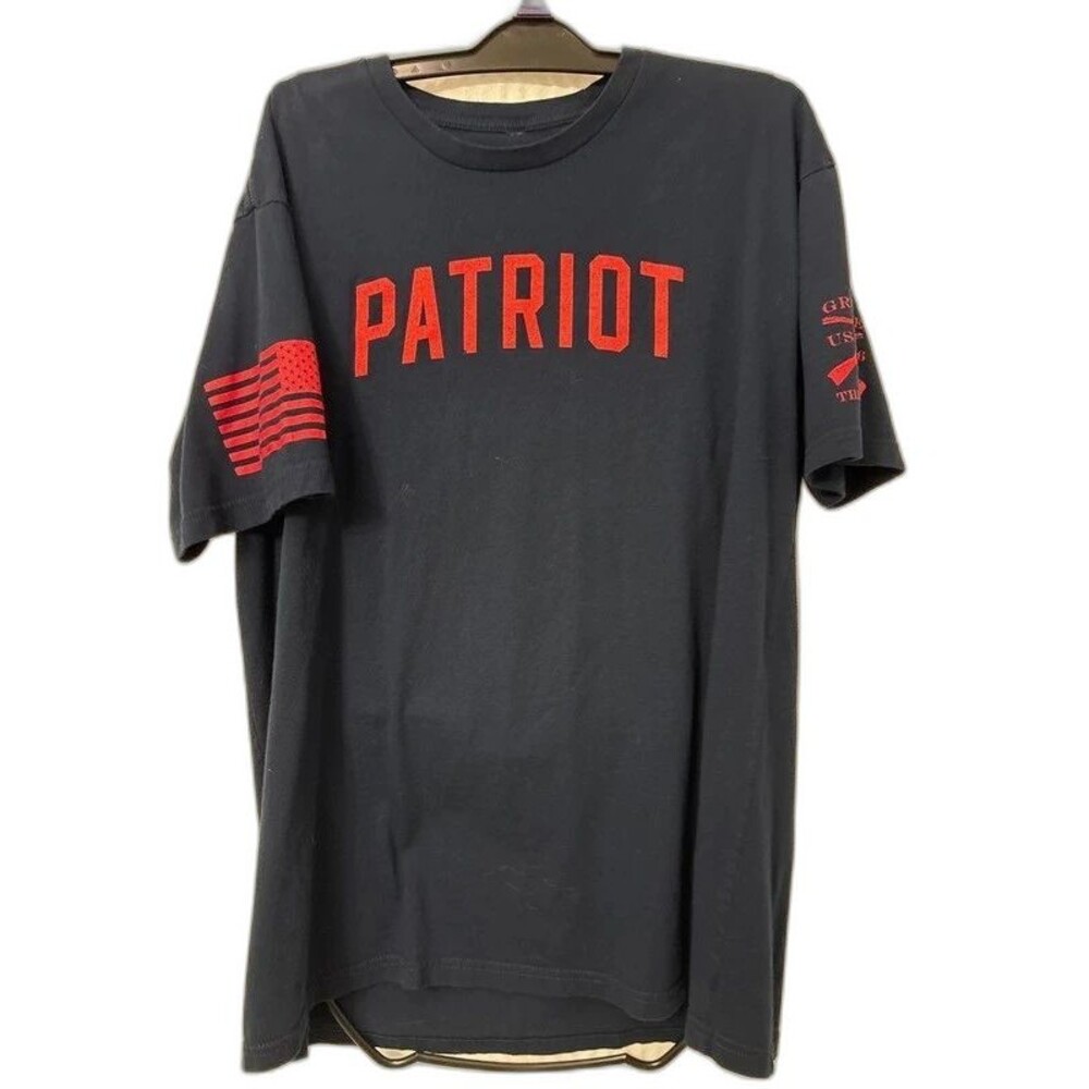 Grunt Style Patriot T-Shirt XL Navy Flag Sleeve 0 F's Given Back Print